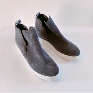 Dolce Vita Gray Suede Wedge Sneakers